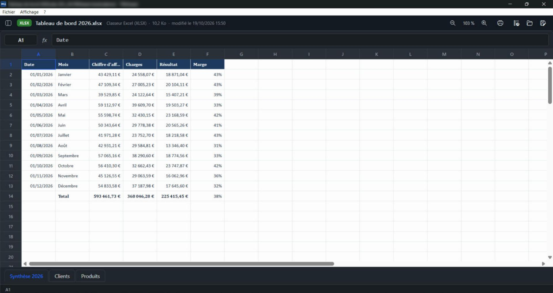 Lire un classeur Excel (.xlsx) sans Excel : onglets et totaux dans TelaViewer