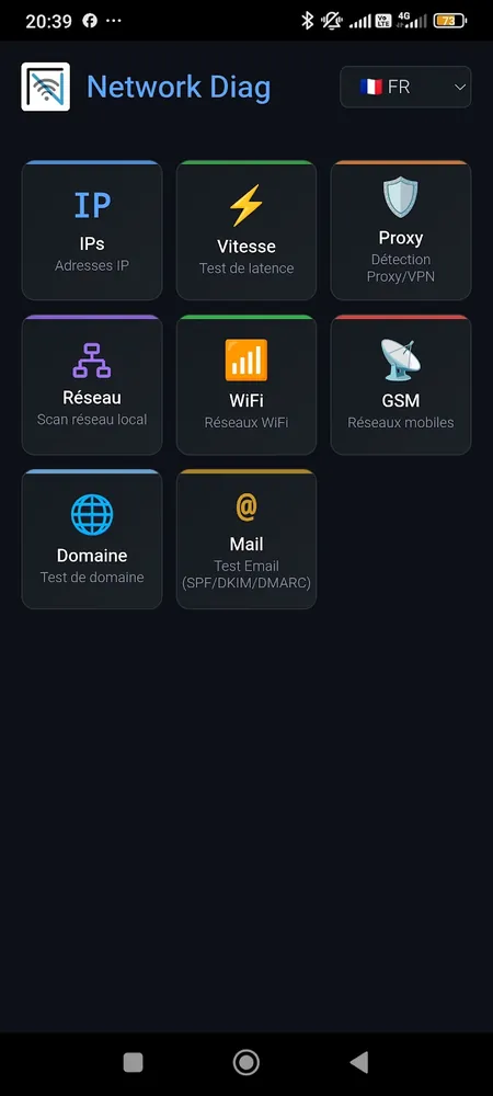 Network & Internet Multitools: home: IP, speed, proxy, network, Wi-Fi, GSM, domain, e-mail