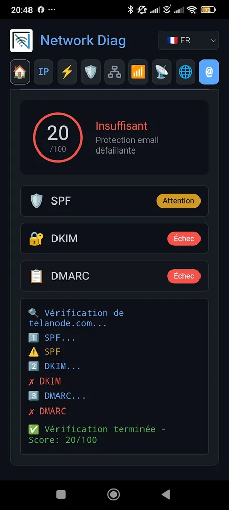 Network & Internet Multitools: e-mail check: SPF, DKIM and DMARC